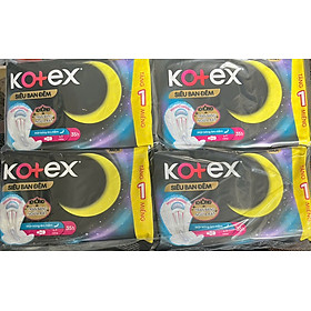 (3+1 Miếng/Gói) Combo 8 Gói Băng Vệ Sinh Kotex Siêu Ban Đêm 35cm - HSD luôn mới