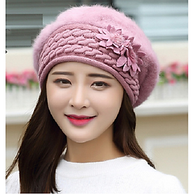 nón mũ bere nữ lông thỏ, mũ beret nữ đẹp dn19081804