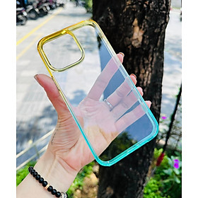 Ốp lưng chống sốc cho iPhone 13 / 13 Pro / 13 Pro Max / 14 / 14 Plus / 14 Pro / 14 Pro Max hiệu Likgus Gradient Clear - Thiết kế thời trang, chống chịu mọi va đập, gờ bảo vệ camera - Hàng nhập khẩu - Vàng + Xanh lá - iPhone 14 Pro