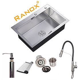 Mua COMBO BỒN RỬA CHÉN 1 NGĂN LỚN VÀ VÒI CAO SU CAO CẤP HÀN QUỐC RN44588