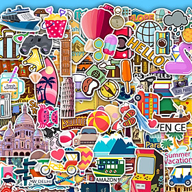  Set 50 Hình Sticker Chủ Đề  Du Lịch - Travel  | Sticker Dán Nón Bảo Hiểm , Dán Điện Thoại , Dán Laptop
