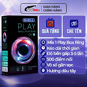 Bao cao su Shell Play Ring 6 tính năng - Hộp 10 cái + 1 Play Box Ring