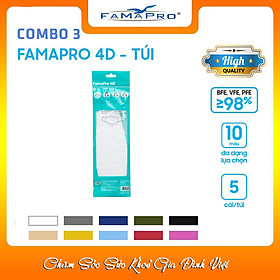 [Combo Ưu Đãi] Khẩu Trang Y Tế Kháng Khuẩn Cao Cấp Famapro 4D/Kháng Virus, Lọc Khuẩn, Bụi 98% [Túi 5 Cái Chính Hãng