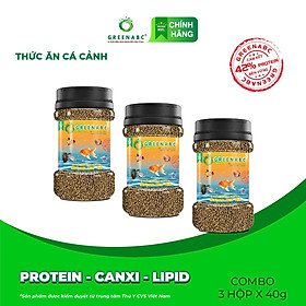 Thức ăn bổ sung dinh dưỡng Cá 3 Đuôi, 7 màu, Cánh Buồm, Molly,... GREENABC – Protein 42, tăng size, tăng màu - Hộp 40g