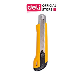 Dao Rọc Giấy Deli, Cỡ Lớn, Loại 8 Lưỡi Tách Rời, Vàng - 1 Cái - E2042