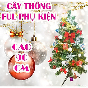 Mua Cây thông noel 60cm  90cm  120cm 150cm Tán dày full bộ phụ kiện - Cây thông trang trí giáng sinh