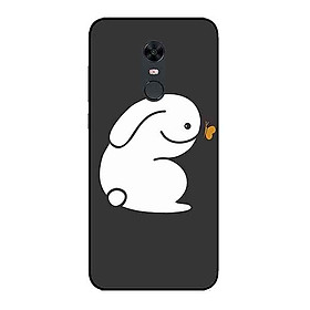 Ốp Lưng in cho Xiaomi Redmi 5 Plus Mẫu Thỏ Nền Đen - Hàng Chính Hãng
