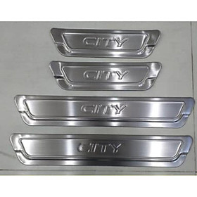 Ốp Bậc Cửa, Nẹp Bước Chân Honda City 2022-2021 Trong, Ngoài Chất Liệu Inox Cao Cấp