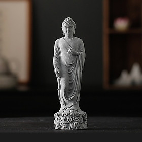 Tượng Phật Như Lai Bằng Đá Sa Thạch Xanh Dùng Trang Trí Tiểu Cảnh, Bonsai, Thủy Sinh Bể Bán Cạn Terrarium, Tượng Phật