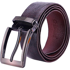 Thắt Lưng Nam Da Đà Điểu Bản Lớn Trơn Đầu Kim Màu Nâu Đất Huy Hoàng HT4430 - Nâu Đất