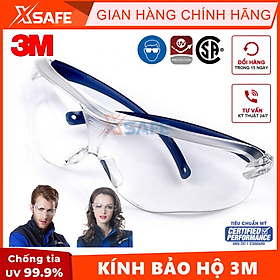 Mua Kính bảo hộ 3M V34 Kính chống bụi chống tia UV  bám hơi nước  chống trầy xước  dùng lao động  đi xe máy (màu trắng)