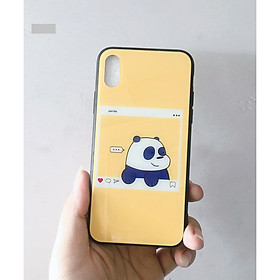 Ốp lưng mặt kính hình heo dễ thương dành cho Iphone X, Xs