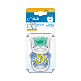 Hình ảnh [ PV22402-GBX - Made in China ] Set 2 ty ngậm Prevent chỉnh nha ( 6-18m ) - Dr.Brown's