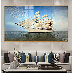 Mua Tranh Thuyền Buồm Trên Biển Đem Lại Tài Lộc - Tranh Canvas Treo Tường Phong Thủy