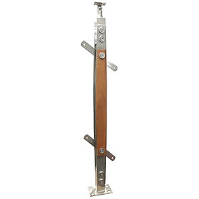 Mua Trụ cầu thang - inox dày 3ly ốp gỗ căm xe 3ly - đế hông