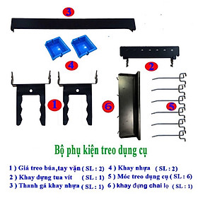 Bộ phụ kiện Tấm lưới đôi Pegboard