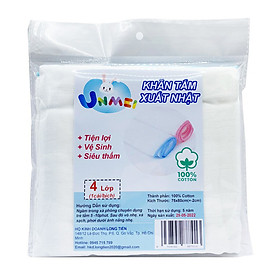 Khăn Tắm Xô Unmei 100% Cotton 4 Lớp Kích Thước 75x80 - Giao Viền Ngẫu Nhiên