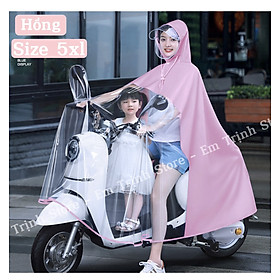 Áo mưa layout trong suốt cho Mẹ và Bé, che phủ toàn thân