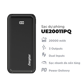 Mua Sạc dự phòng Energizer 20.000 mAh/3.7V Li-Polymer - UE20011PQ - Hàng chính hãng - Đen