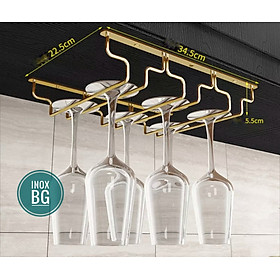 Mua Treo ly 3/4/5/6/7/8 hàng sâu 22 5 cm bằng inox 304 mạ vàng sáng bóng