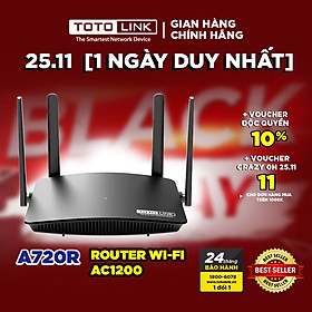 TOTOLINK - A720R - Router băng tần kép AC1200 - Hàng chính hãng