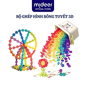 Đồ chơi sáng tạo ghép hình 3D Mideer Translucent Color Snowflake Blocks 200 bông hoa tuyết cho bé 3 4 5 6 7 tuổi