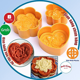 Khuôn xôi hình hoa hồng, hình trái tim Việt Nhật đủ size, Khuôn làm xôi, bánh trung thu -br01406