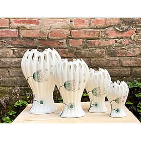 Mua Lọ Hoa  Bình cắm hoa tay phật men sứ Không Gian Gốm Bát Tràng hoạ tiết vẽ