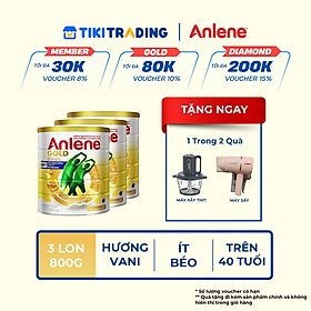 Combo 3 TPBS Anlene Gold hương vani 800g - Tặng máy sấy tóc hoặc máy xay thịt