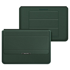 Túi chống sốc bao da dành cho ipad laptop macbook surface kiêm giá đỡ tản nhiệt kèm ví đựng sạc chuột - Hàng chính hãng