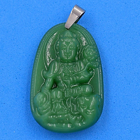 Hình ảnh Mặt Phật Bồ tát Phổ hiền đá thạch anh xanh 5cm