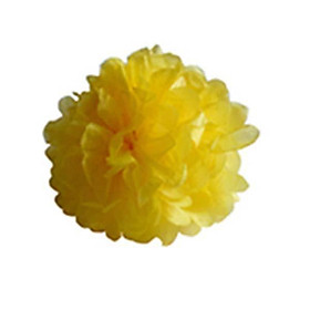10pcs Trendy Tissue Paper Pom-Poms Flower Ball Wedding Party Decor Yellow