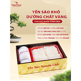 Tổ Yến Sào Rút Lông Sợi NutriNest Tiện Dụng Chưng Nhanh 50g - Kèm Đường Phèn - Hộp Sơn Mài Vàng
