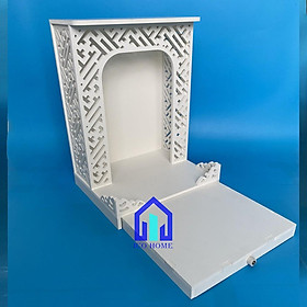 Mua Bàn thờ ông địa thần tài màu trắng đẹp đón lộc vào nhà  ngang 30cm  có hộc kéo - ICO HOME