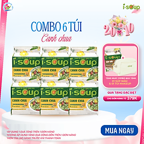 Isoup Combo 6 Túi Canh Chua Ăn Liền Sấy Thăng Hoa Dinh Dưỡng