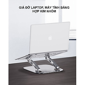 Giá đỡ Laptop Ipad Macbook làm từ hợp kim nhôm cao cấp hỗ trợ tản nhiệt giảm mỏi cổ tặng kèm túi đựng phụ kiện BaoAn hàng chính hãng