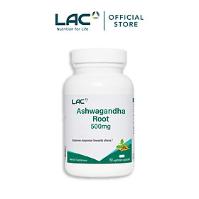 VIÊN UỐNG HỖ TRỢ GIẤC NGỦ CHIẾT XUẤT RỄ SÂM ẤN ĐỘ LAC ASHWAGANDHA ROOT 500MG (60 VIÊN)