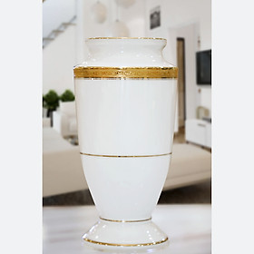 Mua Bình hoa sứ cao cấp Noritake M163/T91875K  màu trắng  mạ vàng  cao 23cm - Hàng chính hãng