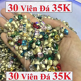 Đá khối gắn móng 30 viên Mix các màu