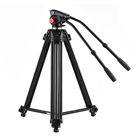 Chân Đỡ Máy Ảnh Tripod Hợp Kim Nhôm Andoer Và Tay Cầm Thủy Lực Kép Cho Máy Quay Phim DSLR Canon Nikon Sony (170 cm)(10Kg)