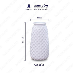 Mua Bình hoa  lọ hoa Gốm sứ Bát Tràng cao cấp Men trắng dâu cao dùng làm quà tặng  trang trí - Làng Gốm Bát Tràng