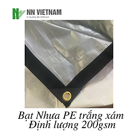 Mua BẠT NHỰA PE TRẮNG XÁM 200GSM - MAY VIỀN ĐÓNG KHOEN SẴN - KHỔ NGANG 2M  3M  4M  5M  6M