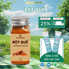 Bột quế GoldzHerbs, nguyên chất 100%, gia vị nấu ăn - Hũ 50g