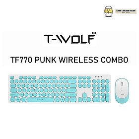 Bàn phím không dây kèm chuột máy tính không dây T-WOLF TF770, Combo gồm chuột và bàn phím giá rẻ cho văn phòng