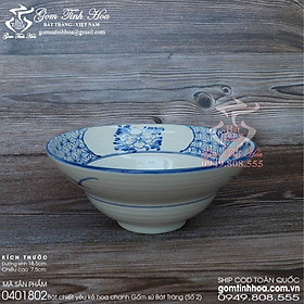 Mua Bát chiết yêu Bát Tràng giả cổ hoa văn vẽ tay