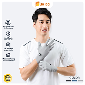 Găng tay chống nắng chống tia UV cho nam, chất vải mềm mại, thoáng mát và kháng khuẩn UV100 KC20364