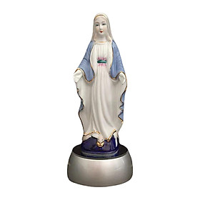 Bedside Table Lamp Ceramic Virgin Mary Statue Decorative Bars LED Nightlight