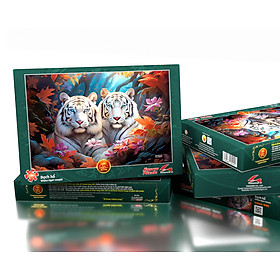 Tranh ghép hình trong vài phút - Tranh xếp hình cao cấp tia sáng - Tranh ghép hình 925 mảnh - Bạch Hổ