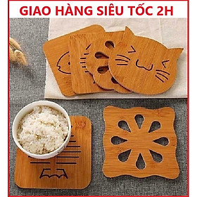 Tấm lót nồi gỗ nhiều hình 