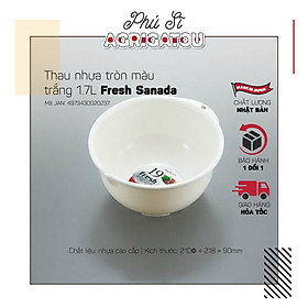 Thau nhựa tròn màu trắng 1.7L Fresh Sanada